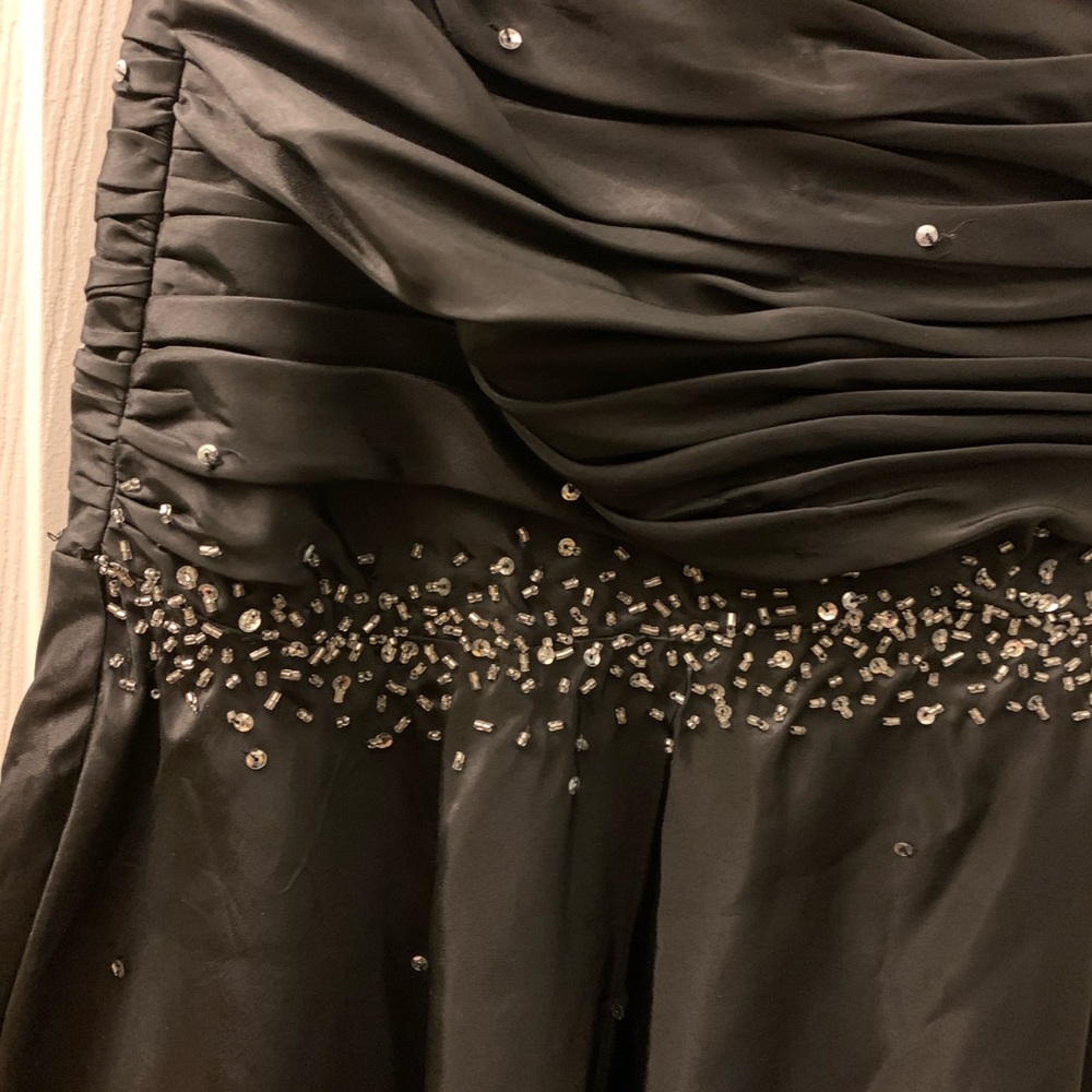 Black Silver Sequin Mermaid Corset Gown